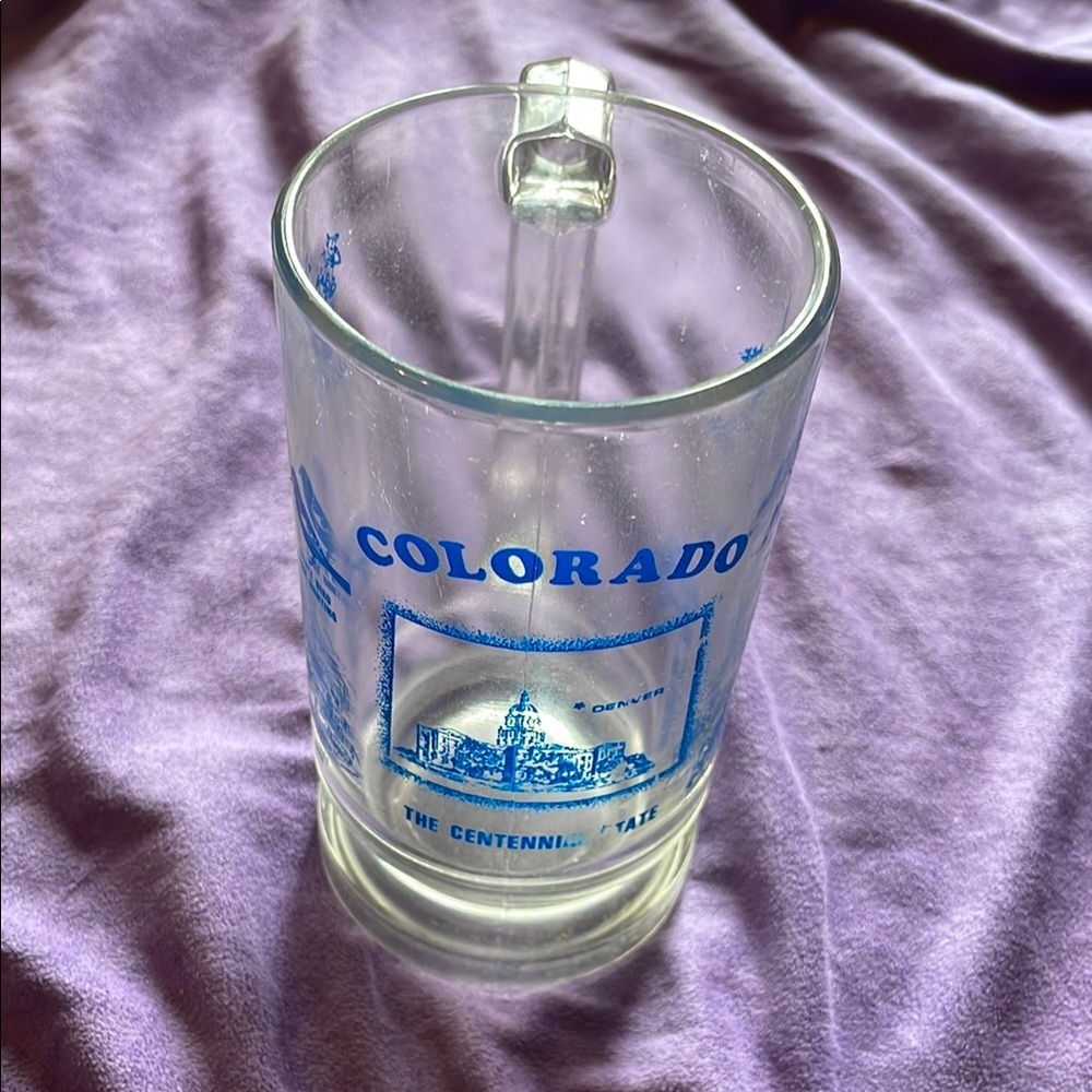 Vintage Colorado Souvenir Glass Beer Mug